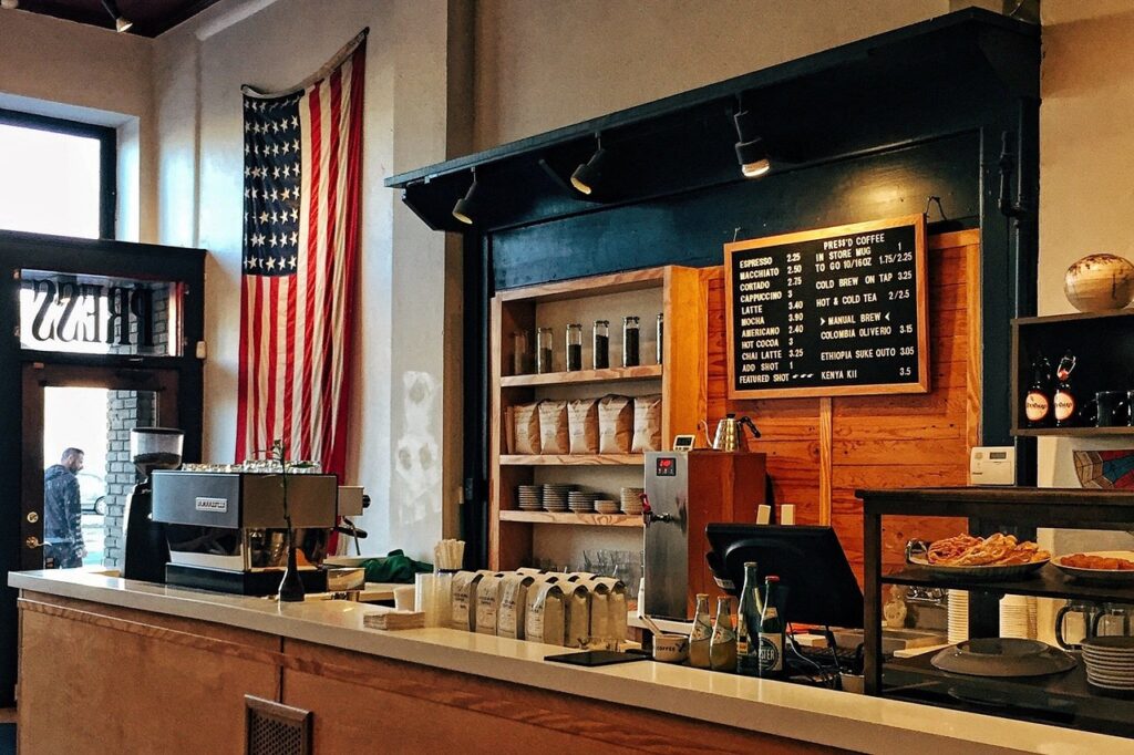 アメリカのカフェの画像